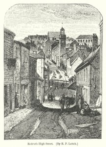 Redruth High Street (metszet) alkotó: Richard Principal (after) Leitch
