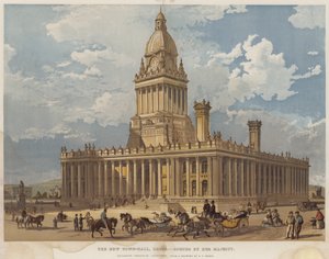 Az új városháza, Leeds, Őfelsége (chromolitho) nyitotta meg