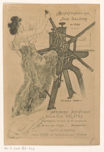 Auguste és Eugène Delâtre nyomdászok névjegykártyája Párizsban alkotó: Richard Ranft