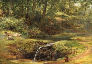 Tanulmány a Sylvan Springhez, 1854 alkotó: Richard Redgrave