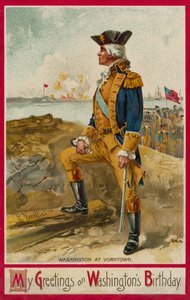George Washington Yorktownban (kromolito) alkotó: Richard Veenfliet