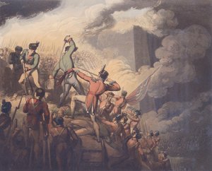 Badajoz, 1812. április 6., „A Wellington herceg győzelmei” című művéből, T. Fielding vésette, pub. 1819 (lásd: 115640)
