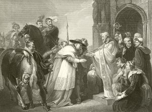 Wolsey bíboros a Leicesteri apátságban alkotó: Richard Westall