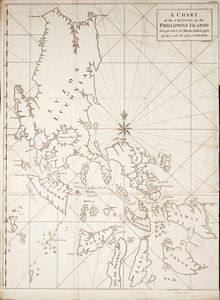 A Fülöp-szigeteken lévő csatorna térképe, amelyen a Manila Galeon áthalad a szomszédos szigetekkel együtt. alkotó: Richard William Seale