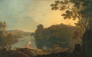 Folyói jelenet: fürdőzők és szarvasmarhák, 1763-65 körül (olaj, vászon) alkotó: Richard Wilson