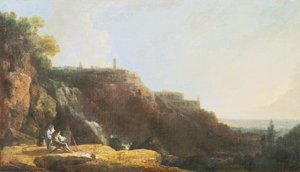 A nagy vízesés és Maecenas villája Tivoliban alkotó: Richard Wilson
