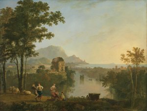 Széles déli tengerparti táj alkonyatkor alkotó: Richard Wilson
