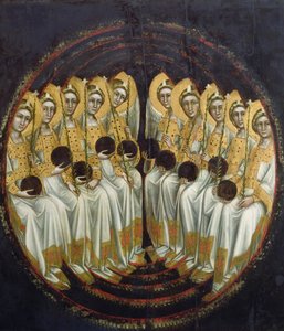 Ülő angyalok gömbökkel a kezükben, 1348-54 körül