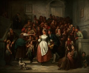 A lottósorsolás után, 1859. alkotó: Ritter von Malheim Friedländer Friedrich