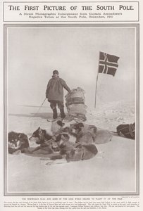 Az első kép a Déli-sarkról (fekete-fehér fotó) alkotó: Roald Engelbergt Gravning Amundsen