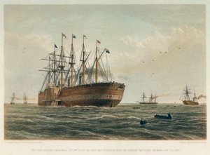 A "Great Eastern" útban, 1860 körül (színes litográfia) alkotó: Robert (after) Dudley