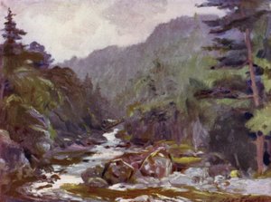 Bányászhíd a Llugwy folyón (színes litó) alkotó: Robert (after) Fowler