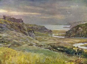 Pennard kastély, Glamorganshire (színes litho)