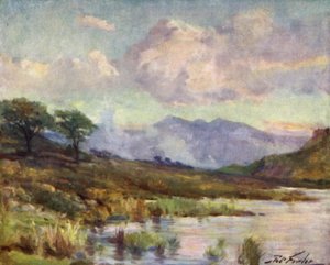 Snowdon a Capel Curig-tóból, Nyári este (színes litó)