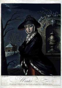 Winter, metszette C. Corbutt (Richard Purcell) (fl.1746-66), pub. Robert Sayer, 1760 körül (mezzotinta metszet) (lásd még: 125558 és 125560-62) alkotó: Robert (after) Pyle