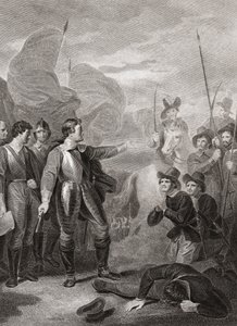 Oliver Cromwell elnyomja a Burford-lázadást. (nyomtatás)