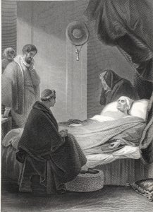 Wolsey bíboros halála, A.H. Payne metszet (litho)