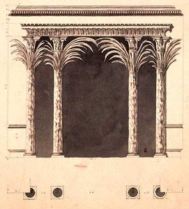Alkóv kialakítása (toll, tinta és mosás) alkotó: Robert Adam
