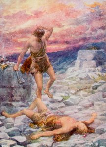 Káin és Ábel (színes litó)