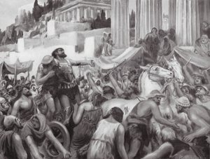 Peisistratus mesterkélt trükkje (litográfia) alkotó: Robert Ambrose Dudley