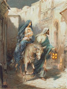 Menekülés Egyiptomba (színes litográfia) alkotó: Robert Ambrose Dudley