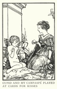 Cupido és az én Campaspe-om csókra kártyáztak (litho) alkotó: Robert Anning Bell