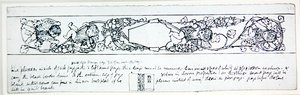Tervezés végpapírokhoz, 1895 körül (toll és tinta papíron) alkotó: Robert Anning Bell