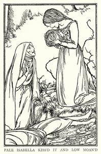 Illusztráció John Keats verseihez: Isabella vagy A bazsalikom edénye (litho)