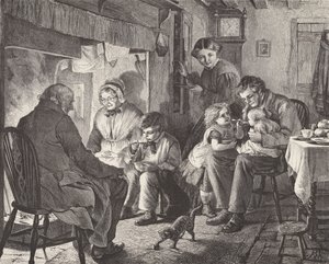 Tűzhelyi örömök (metszet) alkotó: Robert Barnes