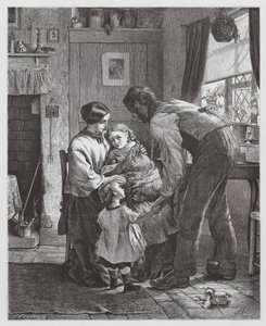 A beteg gyermek (metszet) alkotó: Robert Barnes