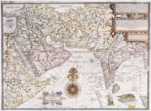 Kelet-Afrika, Arábia és India térképe, 1598 alkotó: Robert Beckit