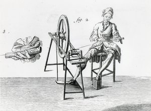 Rusztikus közgazdaságtan, pamut, Denis Diderot 1713-84-es enciklopédiájából, 164438-as bw-fotó részlete, metszet alkotó: Robert Benard