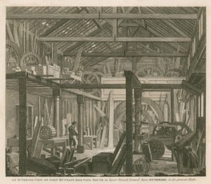 John Bunyan gyülekezeti házának belső képe a Zoar Street-ben, a Gravel Lane-ben, Southwark, jelenlegi állapotában