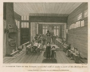 Az iskola belső képe, amely a korábban John Bunyan gyülekezeti házának egy részéhez kapcsolódik alkotó: Robert Blemell Schnebbelie