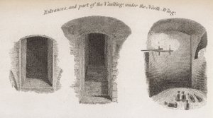A Crosby Hall bejáratai és az északi szárny alatti boltozat egy része alkotó: Robert Blemell Schnebbelie