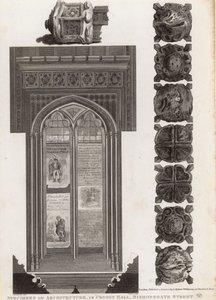 Építészeti minták a londoni Crosby Hallban, a Bishopsgate Streeten alkotó: Robert Blemell Schnebbelie