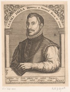 Janus Dousa portréja Janus Duza Dominus a nortwicki költő és szónok. (cím a tárgyon) Portrésorozat tizenötödik és tizenhatodik századi tudósokról (sorozat címe)