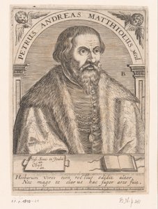 Pietro Andrea Mattioli portréja Peter Andrew Matthews Med. (cím a tárgyon) Portrésorozat tizenötödik és tizenhatodik századi tudósokról (sorozat címe)