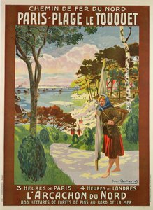 Paris-Plage le Touquet-t reklámozó plakát, Pas de Calais, 1910 körül (színes litó) alkotó: Robert Boullier
