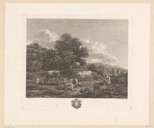 Landschap a pásztorokat vízbe hozza A holland csorda alkotó: Robert Daudet (II)