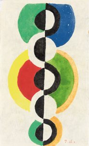 Ritmus, 1932 körül (gouache, akvarell, ecset és tinta Japon nacré papíron) alkotó: Robert Delaunay