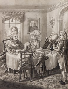 Jó életű plébános mester, 1782 (toll, ecset és tinta mosás papíron) alkotó: Robert Dighton