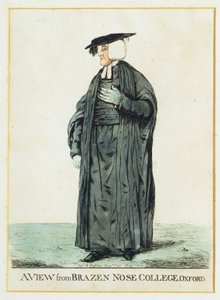 Kilátás az oxfordi Brazen Nose College-ból (kézzel színezett rézkarc) alkotó: Robert Dighton