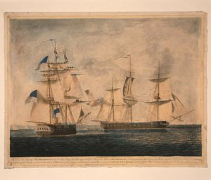 A HMS Shannon elfoglalja a USS Chesapeake-et 1813. június 1-jén