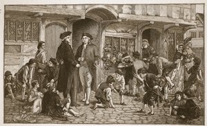 A vasárnapi iskolák eredete: Hare Lane, Gloucester, 1780, illusztráció a 