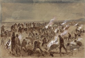 Távírókábelt fektető munkások alkotó: Robert Dudley