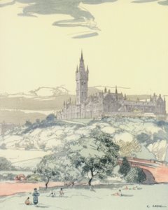 Glasgow: The University (színes litográfia)
