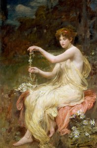 "Százszorszép-láncok készítése. Robert Fowler (1853-1926) festménye Magántulajdon.