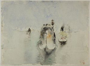 Gondolák, Grand Canal, Velence alkotó: Robert Frederick Blum