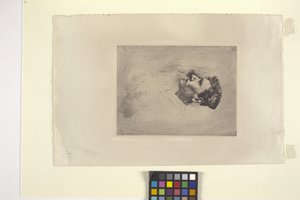 Egy férfi profilportréja (rézkarc) alkotó: Robert Frederick Blum